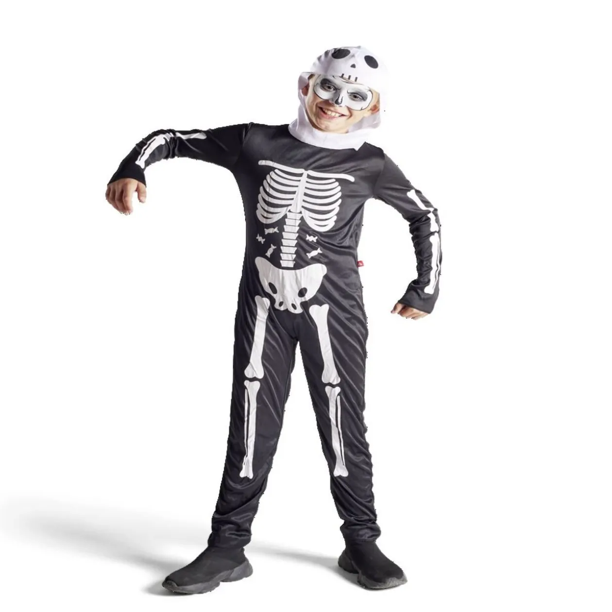 Déguisement enfant Halloween squelette combinaison et cagoule 4/6ans