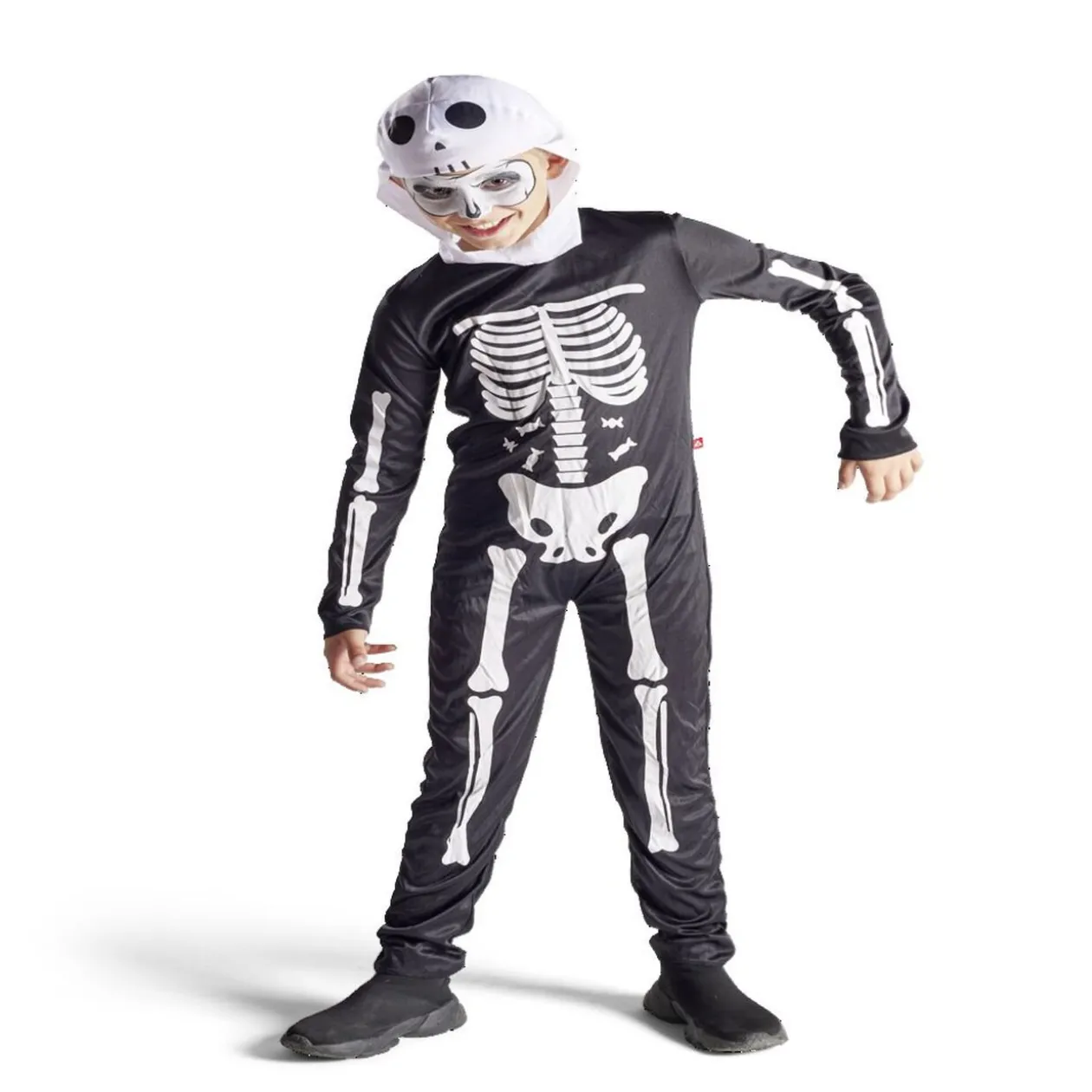 Déguisement enfant Halloween squelette combinaison et cagoule 4/6ans
