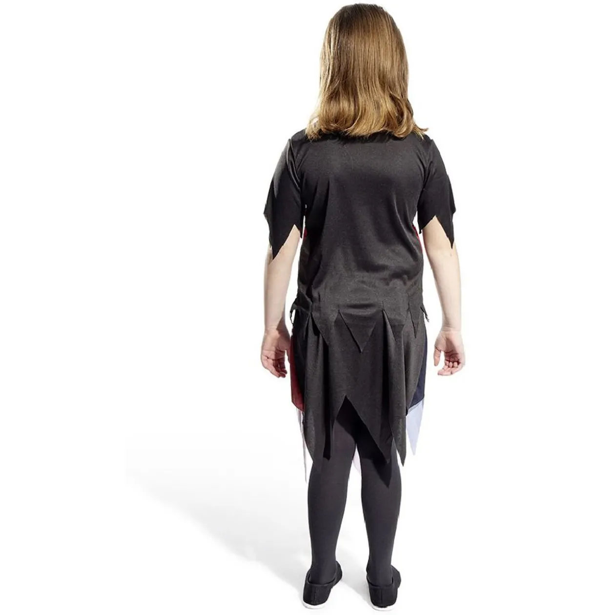 Déguisement enfant Halloween pompom girl tshirt jupe noir rouge 4/6ans