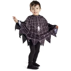 Déguisement enfant Halloween araignée poncho noir et blanc TU