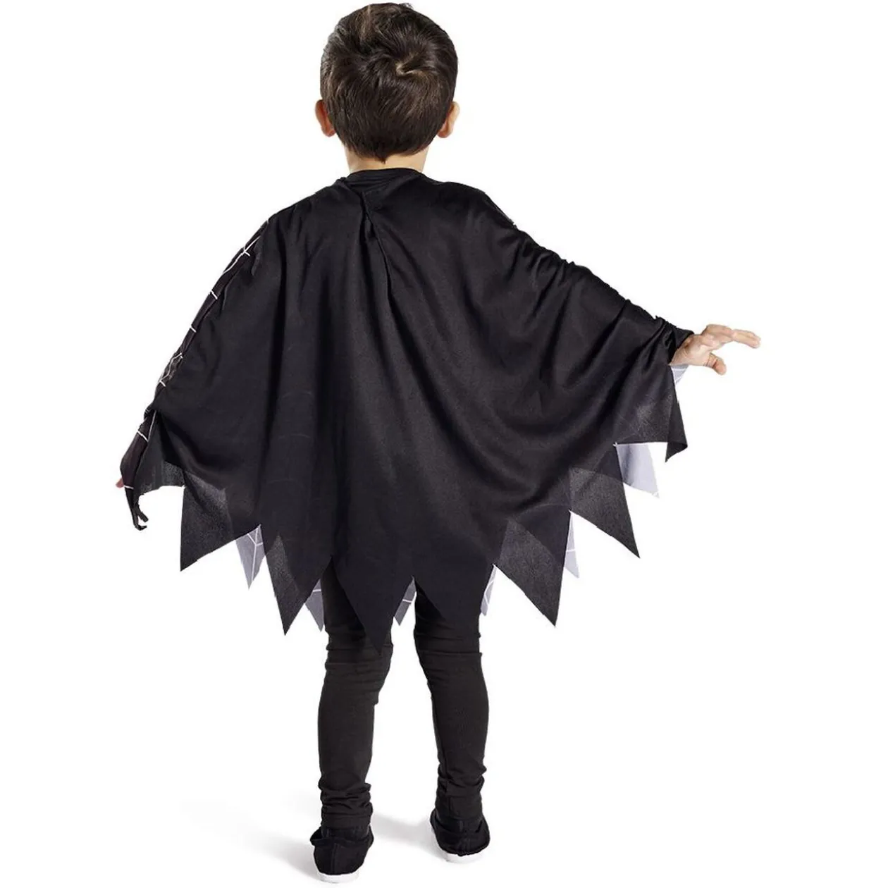 Déguisement enfant Halloween araignée poncho noir et blanc TU