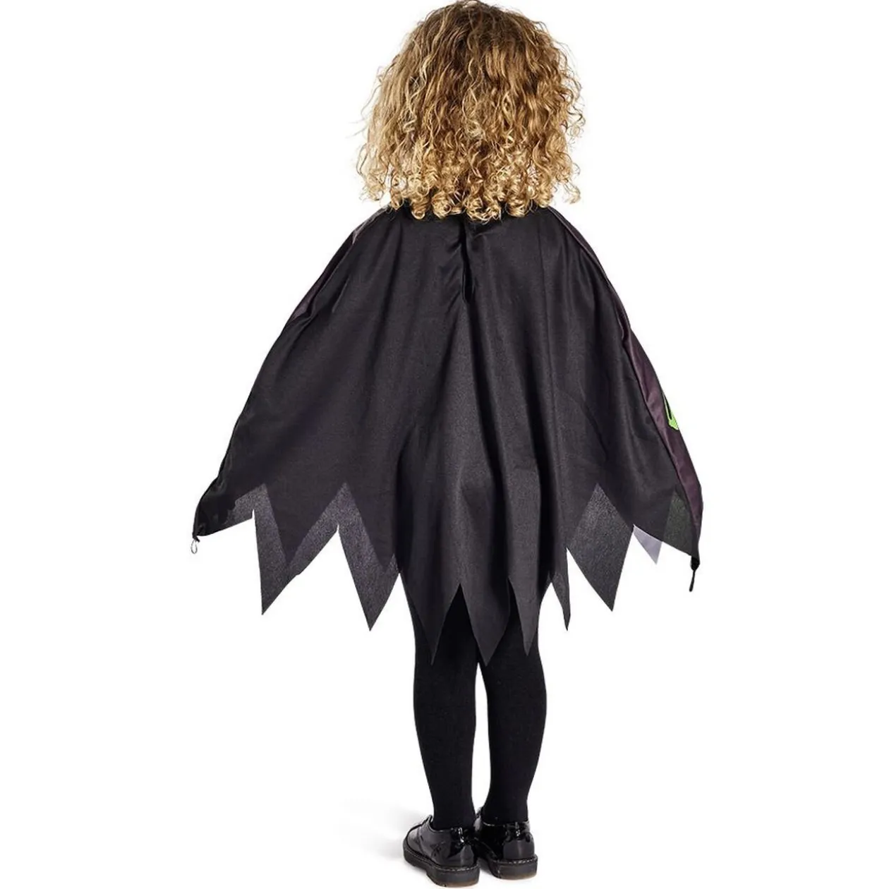 Déguisement enfant Halloween squelette poncho noir multicolore TU