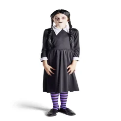 Déguisement enfant Mercredi Addams robe et col 11/14 ans