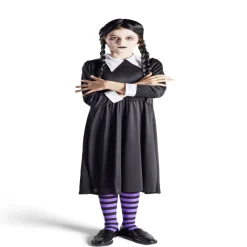 Déguisement enfant Mercredi Addams robe et col 11/14 ans