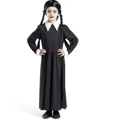 Déguisement enfant Mercredi Addams robe et col 4/6 ans