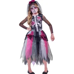 Déguisement enfant squelette à fleurs Halloween 7/10 ans
