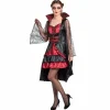 Déguisement femme vampire Halloween rouge noir taille L