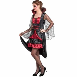Déguisement femme vampire Halloween rouge noir taille M