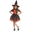 Déguisement fille Halloween sorcière noir et orange 4/6 ans