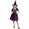 Déguisement fille Halloween sorcière noir et violet 7/10 ans