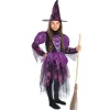Déguisement fille sorcière Halloween noir violet 4/6 ans