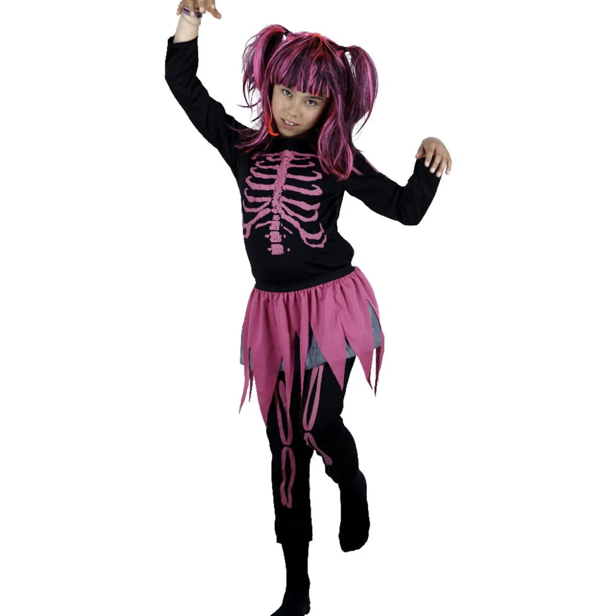 Déguisement fille squelette Halloween 7/10 ans