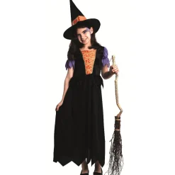 Déguisement sorcière noir et orange fille 11/14 ans