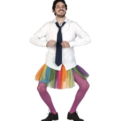 Déguisement tutu et collant coloré Homme danceuse étoile