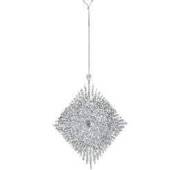 Diamant argenté à suspendre x 2 déco Noël