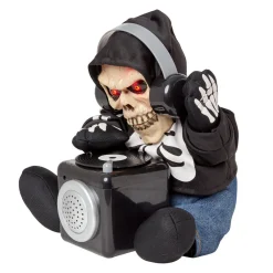DJ squelette animé et Sonore décoration Halloween
