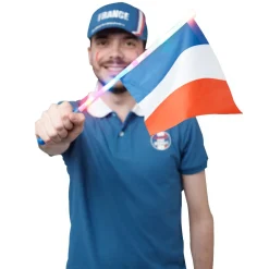 Drapeau avec embout lumineux supporter France