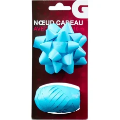 Ensemble noeud et bolduc bleu