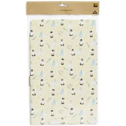 Enveloppe cadeau papier Noël motif pingouin x6 - 20x8xH28cm