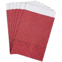 Enveloppe cadeau papier Noël traditionnel rouge x6 - 20x8xH28cm