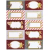 Etiquette cadeau autocollante Noël motif biscuit pain d'épices 4x8cm x10