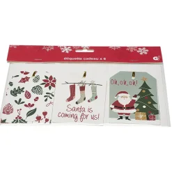 Etiquette cadeau motif Noël x6