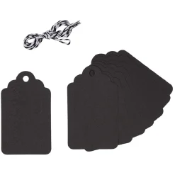 Etiquette cadeau noir ou marron x 8