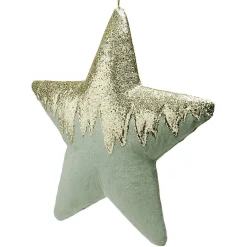 Etoile velours&paillette vert dorée Polystyrène