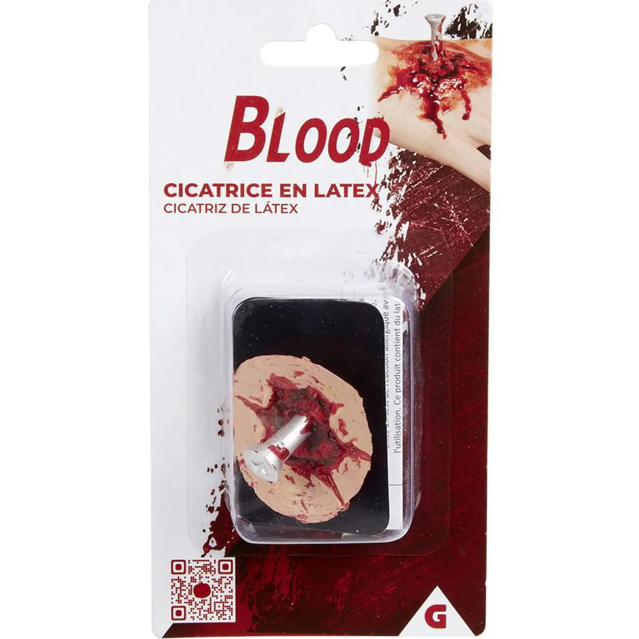 Fausse cicatrice Halloween en latex L19xl10cm