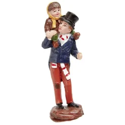 Figurine de Noël Homme avec enfant pour village miniature