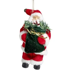 Figurine Père Noël avec cadeau H18cm