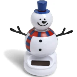 Figurine solaire Noël bonhomme de neige