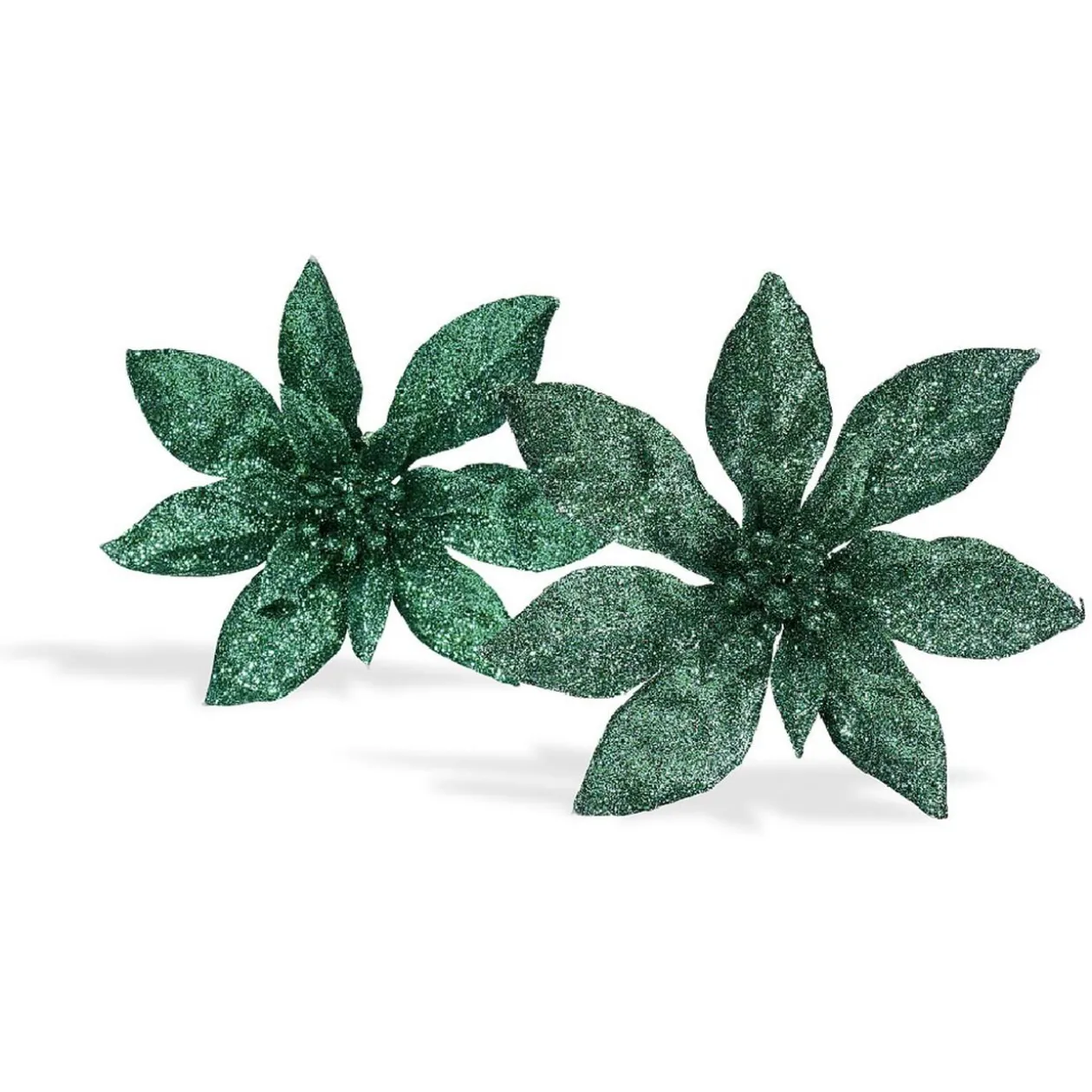 Fleur avec paillettes à clipser x 2 déco Noël