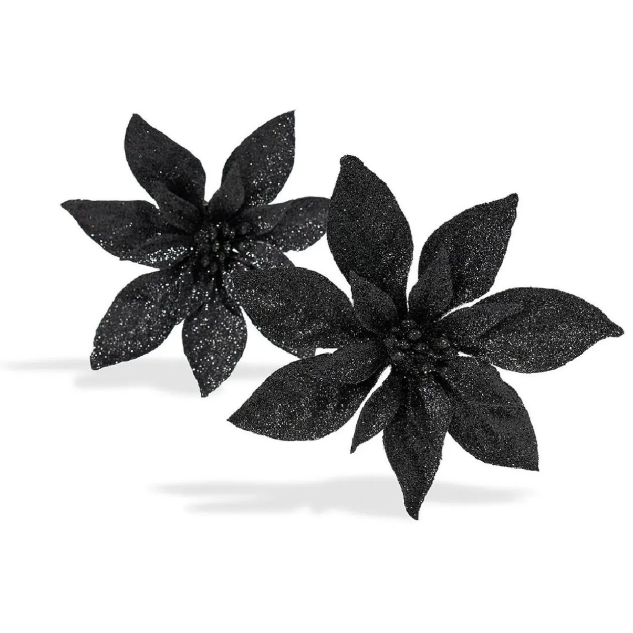 Fleur avec paillettes à clipser x 2 déco Noël