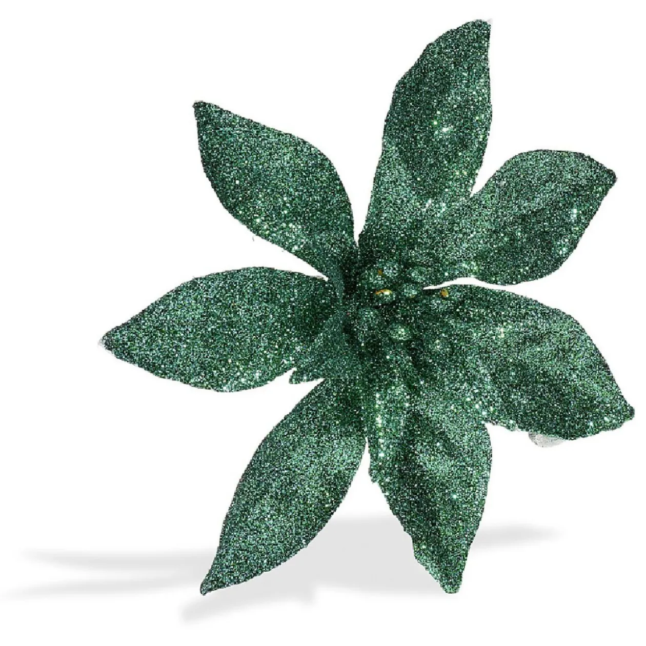 Fleur avec paillettes à clipser x 2 déco Noël