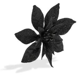 Fleur avec paillettes à clipser x 2 déco Noël