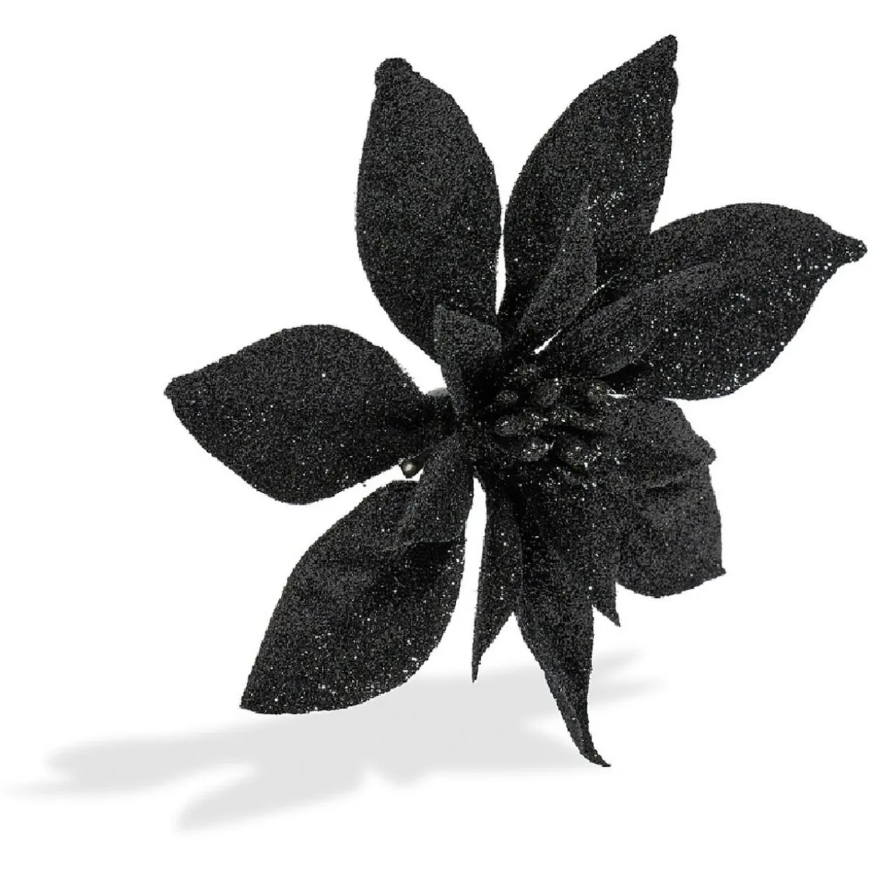 Fleur avec paillettes à clipser x 2 déco Noël