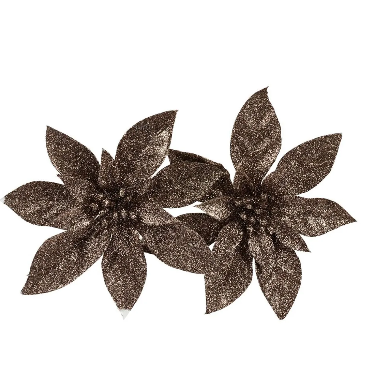 Fleur de Noël Poinsettia marron Noël x2