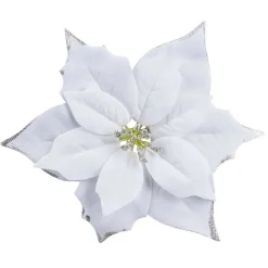 Fleur poinsettia à suspendre blanche Ø22cm