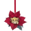 Fleur rouge poinsettia Disney Le Roi Lion Simba bois à suspendre