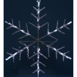 Flocon lumineux solaire blanc fixe