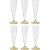 Flûte en plastique doré réutilisable x6