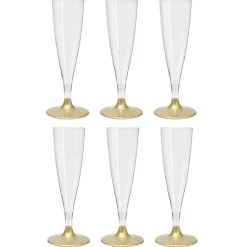 Flûte en plastique doré réutilisable x6