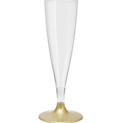 Flûte en plastique doré réutilisable x6