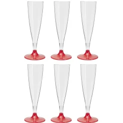 Flûte en plastique rouge réutilisable x6