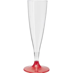 Flûte en plastique rouge réutilisable x6