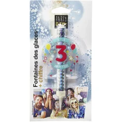 Fontaine de glace feu d'artifice bouteille chiffre 3