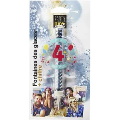 Fontaine de glace feu d'artifice bouteille chiffre 4