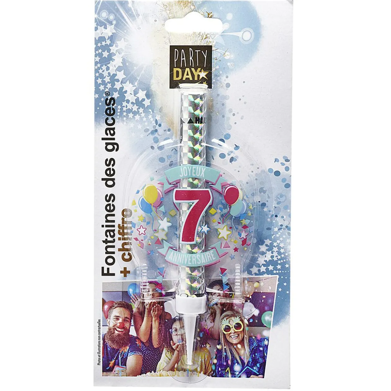 Fontaine de glace feu d'artifice bouteille chiffre 5