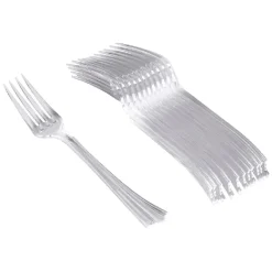 Fourchette en plastique transparent x12